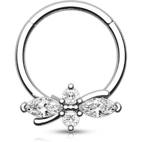 مجوهرات مون كراش 16 غرام على شكل زهرة الحاجز الانفي مجوهرات فضية لامعة مجوهرات شفافة من الزركونيا المكعبة اقراط هيليكس انيقة مجوهرات ثقب دايث دايث in Kuwait