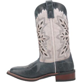 Laredo Womens Dolly Square Toe Casual Boots Mid Calf Low Heel 1-2" - Blue in Saudi Arabia