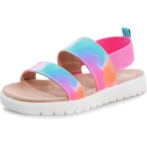 shoeslocker Girls Sandals Summer Shoes Open Toe Elastic Back Strap Sandals Flat for Little Kids Big Kids in Kuwait