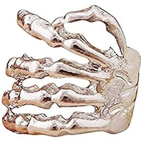 Qiaoying Chic Skeleton Hand Ear Cuff Silver Plated Ear Bone Personality Clip Earring Ear Ouch in Kuwait