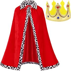 زي Naichuo King Robe التنكري للهالوين، زي الملكة الملك في العصور الوسطى للعروض المسرحية ومجموعة الرأس والتاج