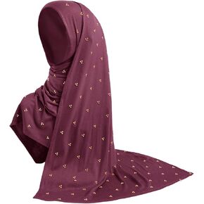 TINAYAUE Beads Muslim Hijab Women Head Wrap Scarves Turban Islamic Instant Scarf Girls Chiffon Scarf Shawls Turban