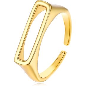 REELMAR Gold Bold Adjustable Initial Ring for Women Chunky Name Letter Open Ring Alphabet Signet Stacking Rings Statement Jewelry Gifts for Her in Saudi Arabia