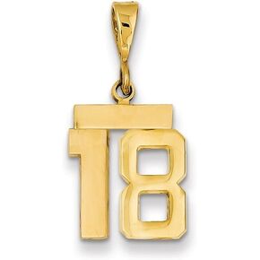 FB Jewels 14K ذهب أصفر مصبوب صغير مصقول رقم 0 سحر
