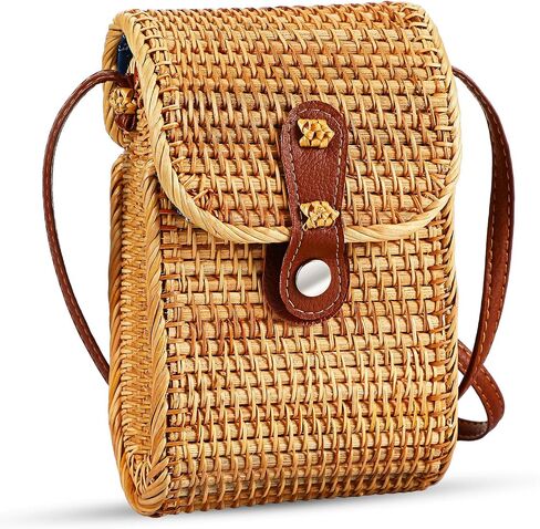 Clysee Straw Bag Crossbody Wicker Purses for Women Small Boho Rattan Purse Shoulder Crossbody Handmade Wicker Woven Purse in Saudi Arabia