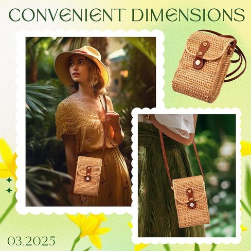Clysee Straw Bag Crossbody Wicker Purses for Women Small Boho Rattan Purse Shoulder Crossbody Handmade Wicker Woven Purse in Saudi Arabia