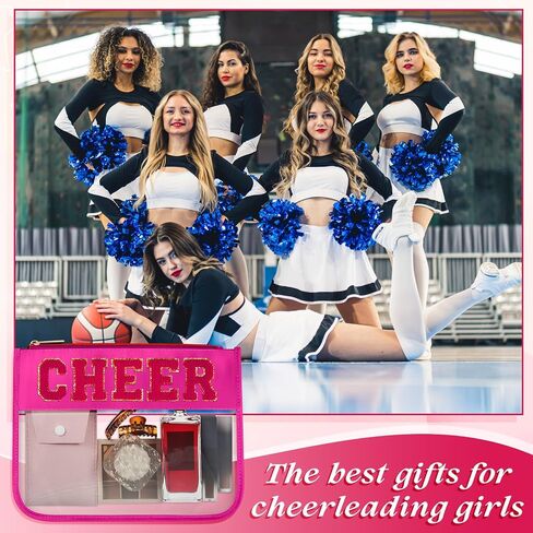 Aliceset 6 Pcs Cosmetic Cheer Bag with Chenille Letter Patches Gifts Makeup Cheerleader Bag Toiletry Pouch for Travel Women(Candy Color, Dance) in Saudi Arabia