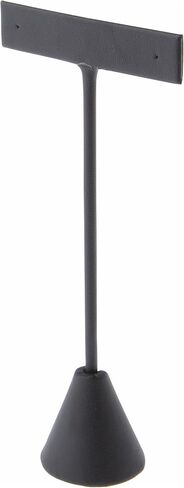 Plymor Black Faux Leather T Style, Single Pair Earring Display Stand, 2.625" W x 1.25" D x 5.75" H in Saudi Arabia