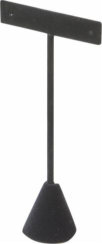 Plymor Black Faux Leather T Style, Single Pair Earring Display Stand, 2.625" W x 1.25" D x 5.75" H in Saudi Arabia