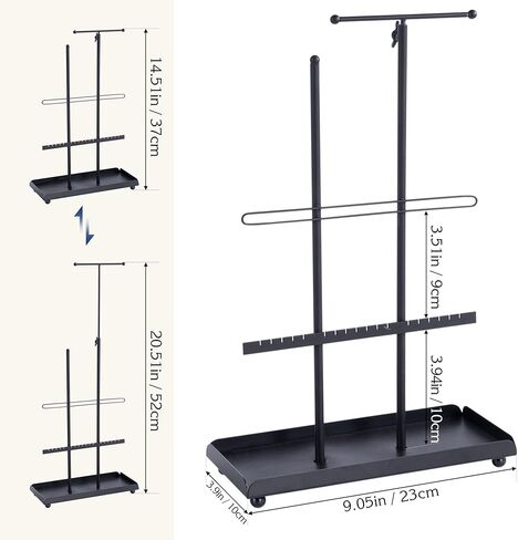 تيك توك حامل مجوهرات، منظم مجوهرات، برج مجوهرات، رف مجوهرات حامل عرض شجرة حامل ارتفاع قابل للتعديل للقلائد والاساور والاقراط والخواتم (اسود) in Kuwait