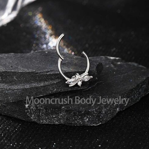 مجوهرات مون كراش 16 غرام على شكل زهرة الحاجز الانفي مجوهرات فضية لامعة مجوهرات شفافة من الزركونيا المكعبة اقراط هيليكس انيقة مجوهرات ثقب دايث دايث in Kuwait