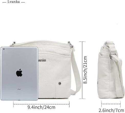 Crossbody Purses for Women Double Zipper Pockets Soft Vegan Leather Shoulder Bag with Adjustable Strap in Kuwait