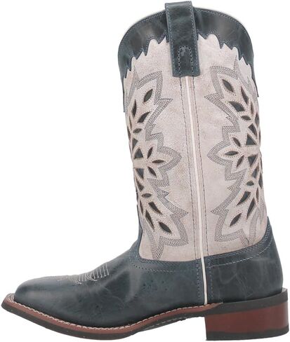 Laredo Womens Dolly Square Toe Casual Boots Mid Calf Low Heel 1-2" - Blue in Saudi Arabia