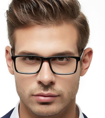 OCCI CHIARI Mens Rectangle Eyewear Frame Full-Rim Non-prescription Clear Optical Glasses in Saudi Arabia