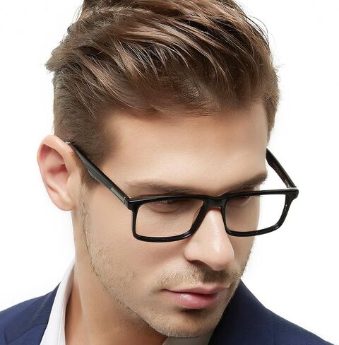 OCCI CHIARI Mens Rectangle Eyewear Frame Full-Rim Non-prescription Clear Optical Glasses in Saudi Arabia