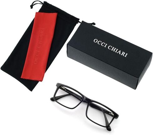 OCCI CHIARI Mens Rectangle Eyewear Frame Full-Rim Non-prescription Clear Optical Glasses in Saudi Arabia
