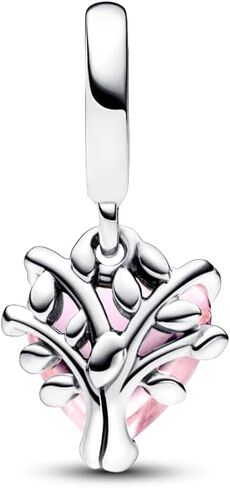 Pandora Pink Family Tree & Heart Dangle Charm - Bracelet Charm Moments Bracelets - Great Gift for Her - Sterling Silver with Pink Crystal - With Gift Box in Saudi Arabia