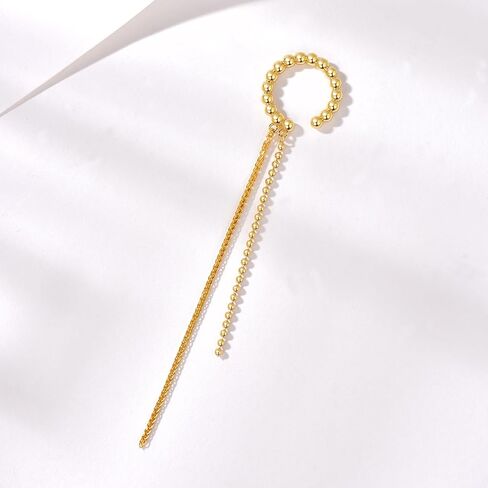 PHNIBIRD Ear Cuff Chain Earrings for Women Hypoallergenic 925 Sterling Silver Ear Cuff with Chain Unisex 18K White Gold Plated Non Pierced Earrings for Men Couples Dating and Daily Wear in Saudi Arabia