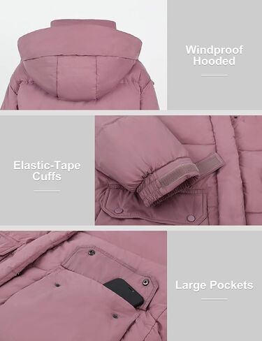 ELEZAY Women's Puffer Jacket Chic Urban Explorer Trendy Puffy Winter Down Coat Hooded in Kuwait