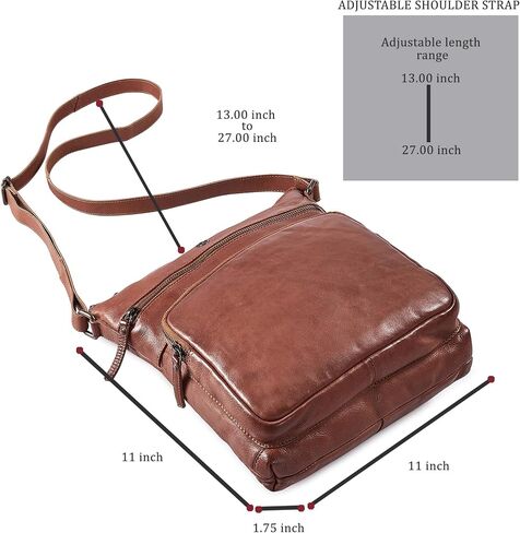 Cochoa Women Real Leather Crossbody Triple Zip Vintage Handbag Purse Crossover Shoulder Bag Handmade Gift in Saudi Arabia