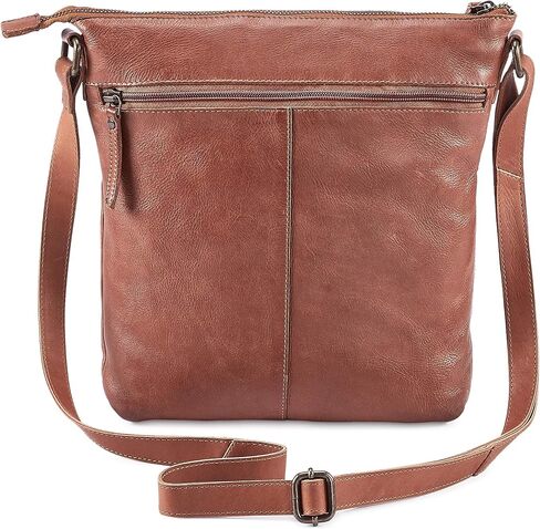 Cochoa Women Real Leather Crossbody Triple Zip Vintage Handbag Purse Crossover Shoulder Bag Handmade Gift in Saudi Arabia