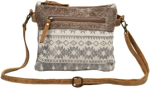 Myra Bag Floral Upcycled Canvas & Cowhide Leather Small Crossbody Bag S-1219 in Saudi Arabia