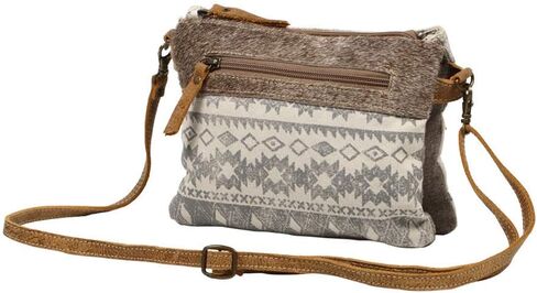 Myra Bag Floral Upcycled Canvas & Cowhide Leather Small Crossbody Bag S-1219 in Saudi Arabia