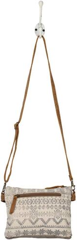 Myra Bag Floral Upcycled Canvas & Cowhide Leather Small Crossbody Bag S-1219 in Saudi Arabia