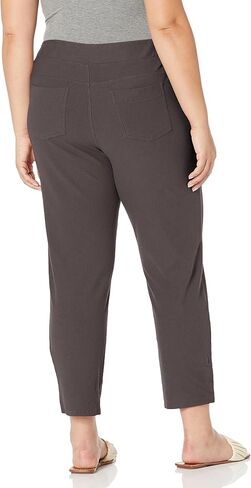 SLIM-SATION Women's Plus Size Pull on 27 Inch Solid Woven Hidden Elastic No Waist Ankle Pant in Saudi Arabia