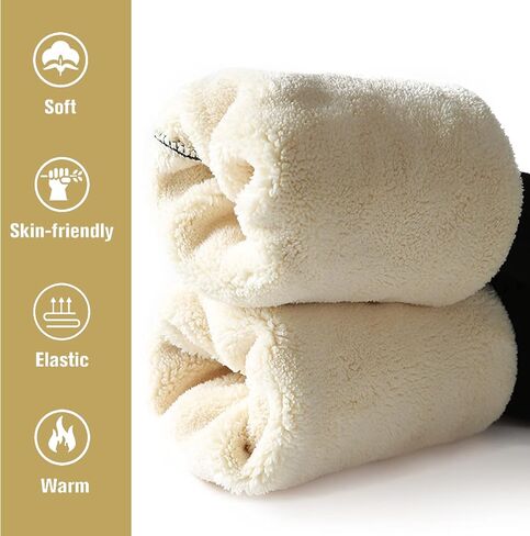 سراويل نسائية من PrettyQueen مبطنة بالصوف الشيربا سراويل شتوية عالية الخصر للتحكم في البطن سراويل حرارية من الكشمير in Kuwait