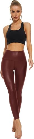movvoche Faux Leather Leggings for Women Stretch High Waisted Pleather Pants in Kuwait