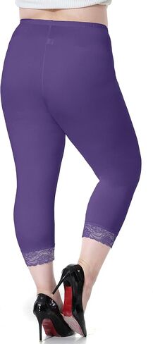 سراويل DESTTY بمقاس كبير للنساء من Capri Leggings لباس ضيق لليوجا قابل للتمدد مع زخرفة من الدانتيل in Saudi Arabia