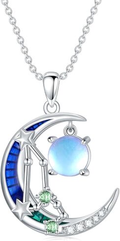 AOBOCO 925 Sterling Silver 12 Constellation Horoscope Zodiac Sign Astrology Pendant Necklace Birthday Gifts for Women Girls in Saudi Arabia