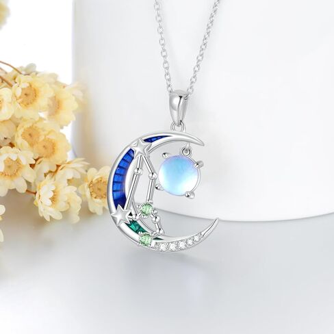 AOBOCO 925 Sterling Silver 12 Constellation Horoscope Zodiac Sign Astrology Pendant Necklace Birthday Gifts for Women Girls in Saudi Arabia