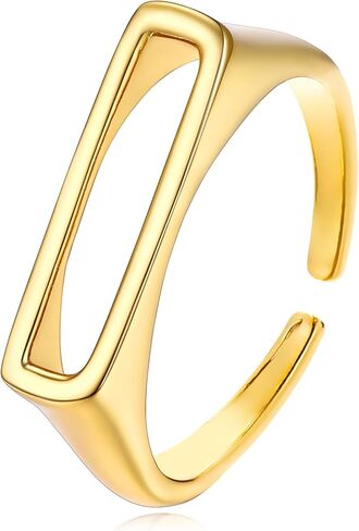 REELMAR Gold Bold Adjustable Initial Ring for Women Chunky Name Letter Open Ring Alphabet Signet Stacking Rings Statement Jewelry Gifts for Her in Saudi Arabia