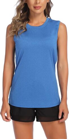 كورون قمصان رياضية بدون اكمام للنساء، قميص رياضي خفيف الوزن سريع الجفاف لليوغا بدون اكمام in Kuwait