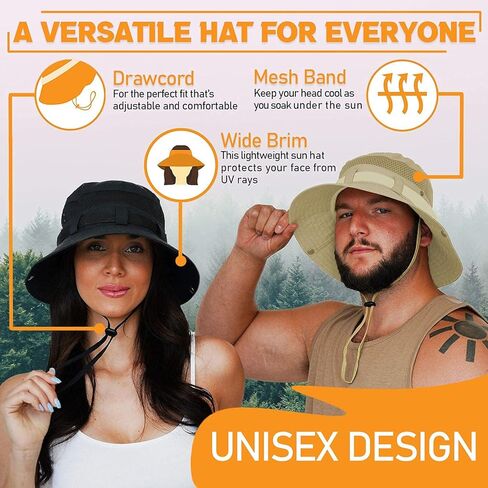 GearTOP Safari Hat Wanderer and Navigator Bundle صيد السمك والتنزه سيرًا على الأقدام وقبعات بوني باللون البيج in Kuwait