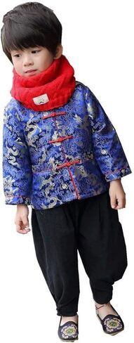 Little Boys Dragon Tang Coat Long Sleeve Chinese Clothing Children Costumes Boy Jackets Outfit Tops in Saudi Arabia