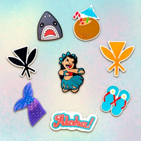 Tashrasia 23Pcs Summer Shoe Charms for Clogs Sandals Bracelet Wristband Slippers Water Shoes, Cute Tropical Beach Shoe Decoration Charms for Kids Girls Women Party Favor Gifts in Kuwait