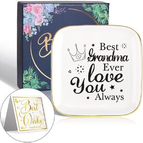 Littlefa To My GiGi Saying Ceramic Ring طبق صينية مجوهرات مزخرفة للجدة، هدايا فريدة من نوعها لعيد ميلاد الجدة وعيد الميلاد ذات مغزى للجدة من الحفيد - احترافية in Kuwait