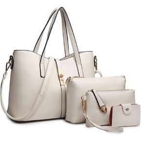 FiveloveTwo Fashion Womens 4Pcs Handbag Set Totes Clutch Satchels Top Handle Shoulder Crossbody Bags and Purse Card Holder in Kuwait
