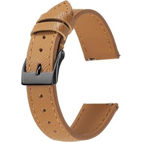 WOUKUP Quick Release Slim Watch Band Top Grain Leather Watch Strap Replacement Bracelet 18mm 20mm 22mm for Men and Women