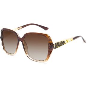 LECKIRUT Oversized Sunglasses for Women Polarized UV Protection Classic Fashion Ladies Shades Black Frame Gray Lens in Saudi Arabia