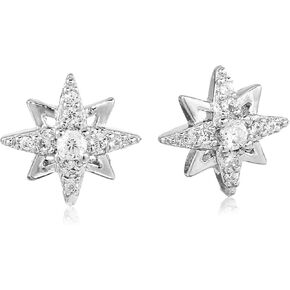 Amazon Essentials Gold and Rhodium Plated Sterling Silver Cubic Zirconia Earrings (previously Amazon Collection) in Kuwait