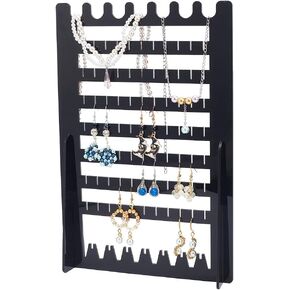 DELORIGIN 9-Tier Acrylic Earring Display Stands, Rectangle Earrings Holder Organizer, Jewelry Earring Holder for Earring Storage, Black, Finish Product: 1.94 x 7.87 x 11.81 Inches in Saudi Arabia