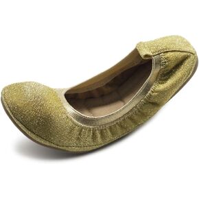 Ollio Women's Shoes Glitter Slip On Comfort Basic Ballet Flats F118