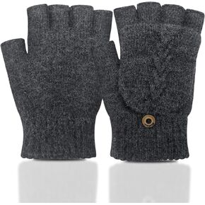 قفازات فيلورنا العازلة للحرارة بدون أصابع، قفازات شتوية محبوكة قابلة للتحويل للنساء والرجال in Kuwait