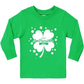 TBBCWWQY Kids St. Patrick's Day Shirts Boys Girls Unisex Clover Long Sleeve Irish T-Shirt Toddler Green Tee Cotton Top 1-7T in Saudi Arabia