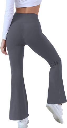 Cicendy Women Flare Leggings with Side Pockets,Crossover Yoga Pants Bootleg High Waisted Stretchy Control Gym Workout Pants in Saudi Arabia