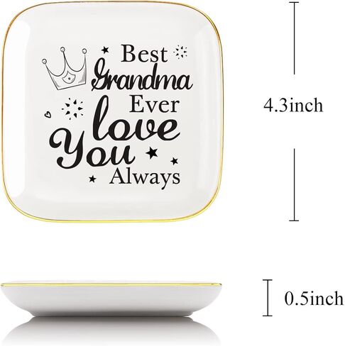 Littlefa To My GiGi Saying Ceramic Ring Dish Decorative Jewelry Tray for Grandma, Unique Grandma Birthday Christmas Meaningful Gifts for Grandma from Grandchild - Professional in Saudi Arabia